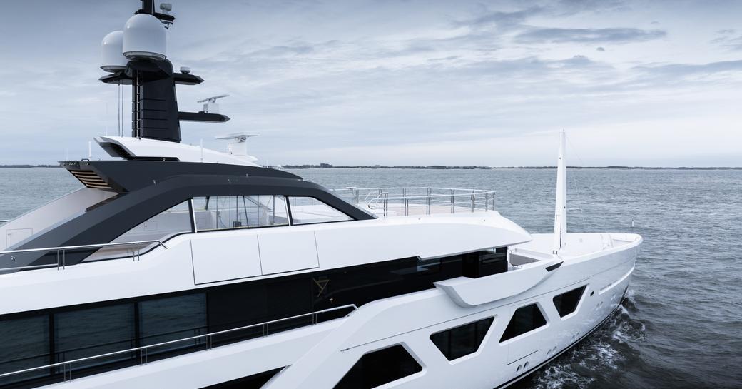 Charter yacht MEMORIES side view at sea