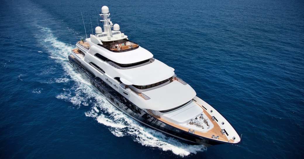 Aerial view of charter yacht Martha Ann