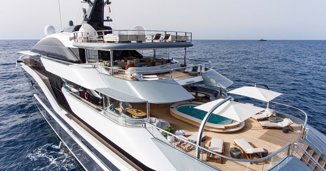 Overhead view of charter yacht LUNA