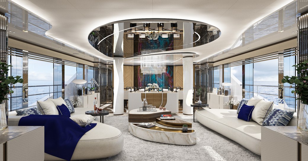 Main salon onboard superyacht charter ETERNAL SPARK