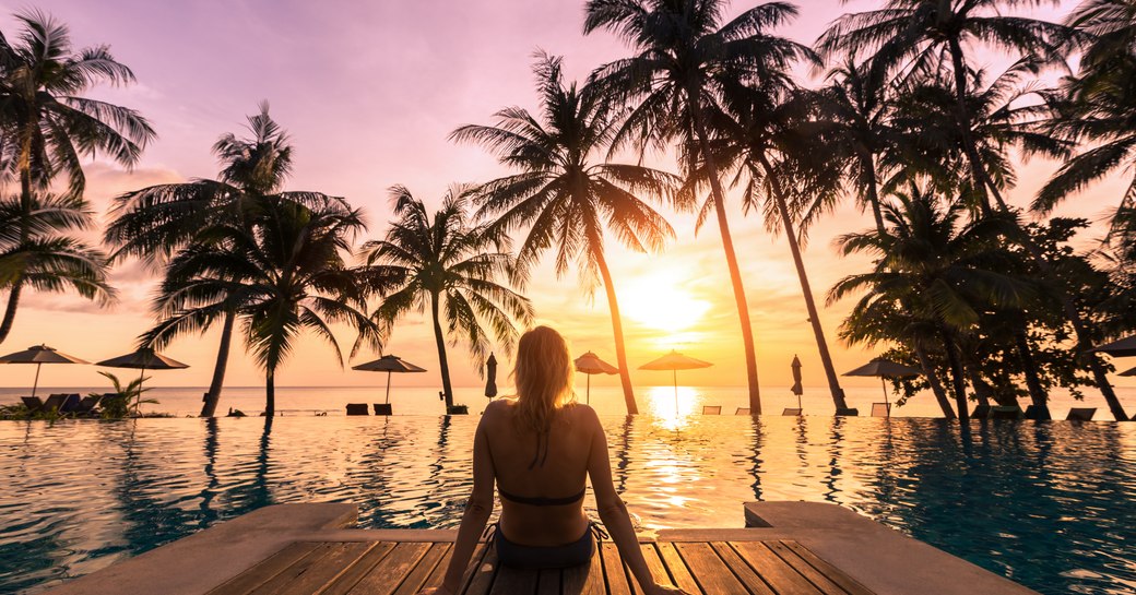 woman relaxing in caribbean