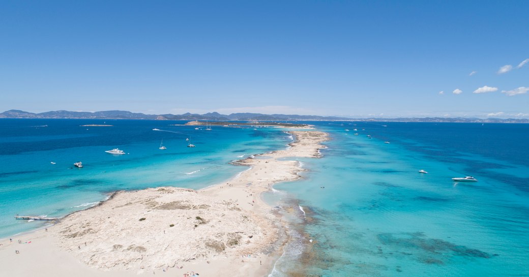 Aerial shot of Formentera