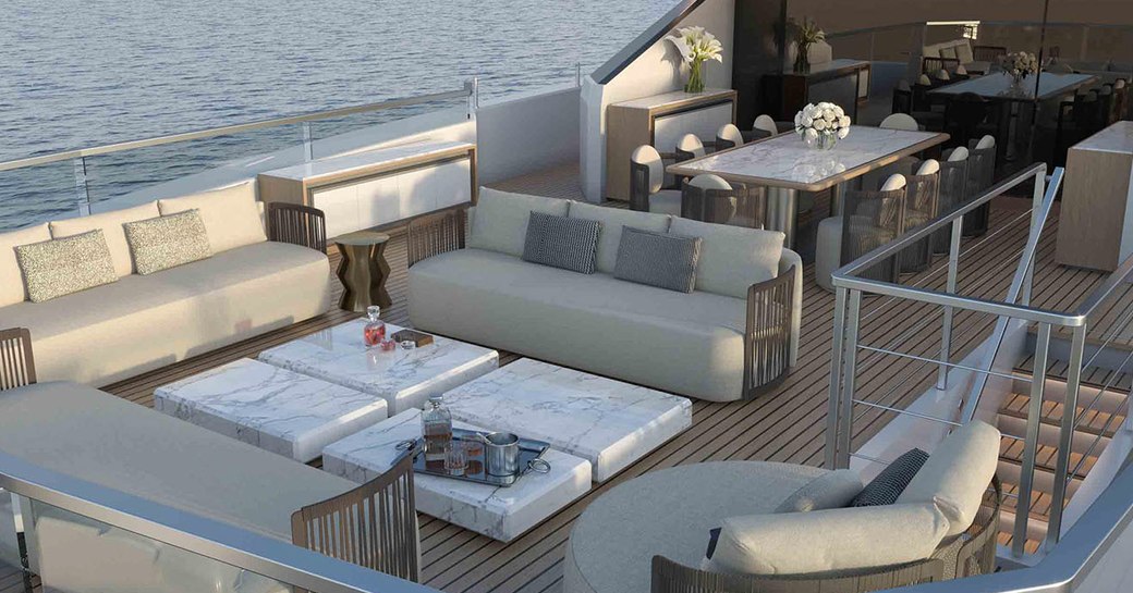 Outdoor seating onboard motor yacht k2