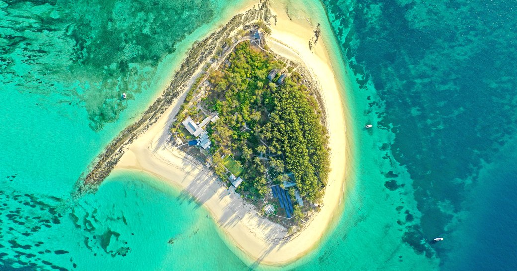 thanda private island and marine reserve aerial view