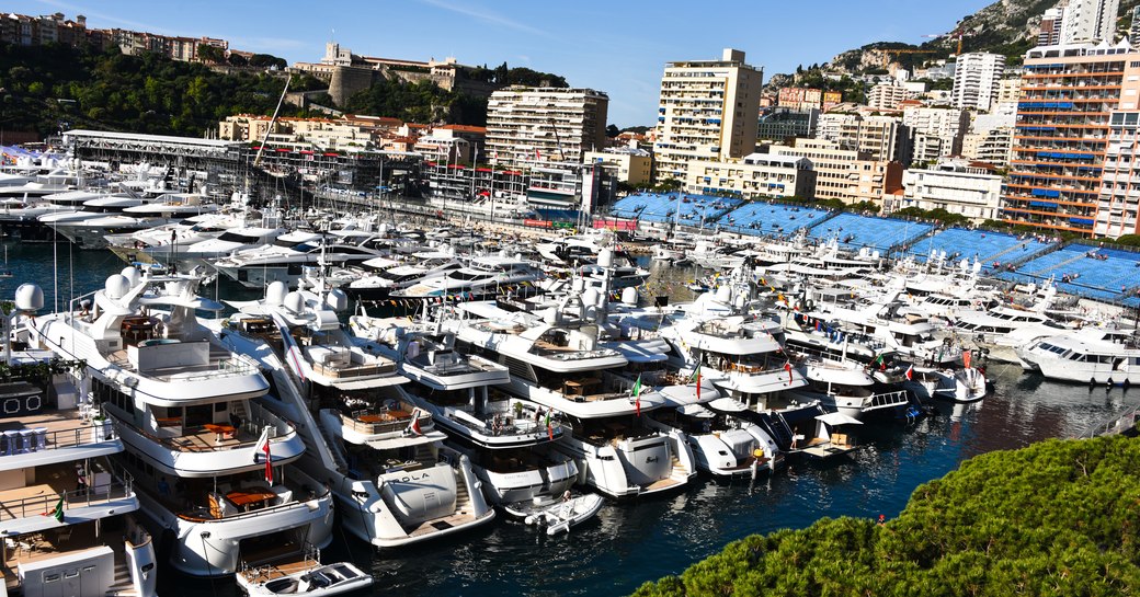 yachts in monaco during the formula one grand prix weekend