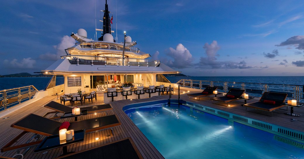 Swimming pool onboard charter yacht ALFA NERO