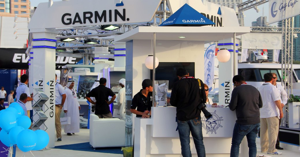 GARMIN company stand during Dubai International Boat Show