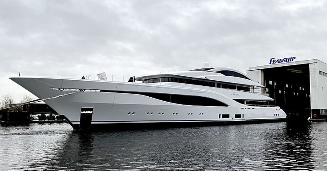 Feadship superyacht ARROW during her launch