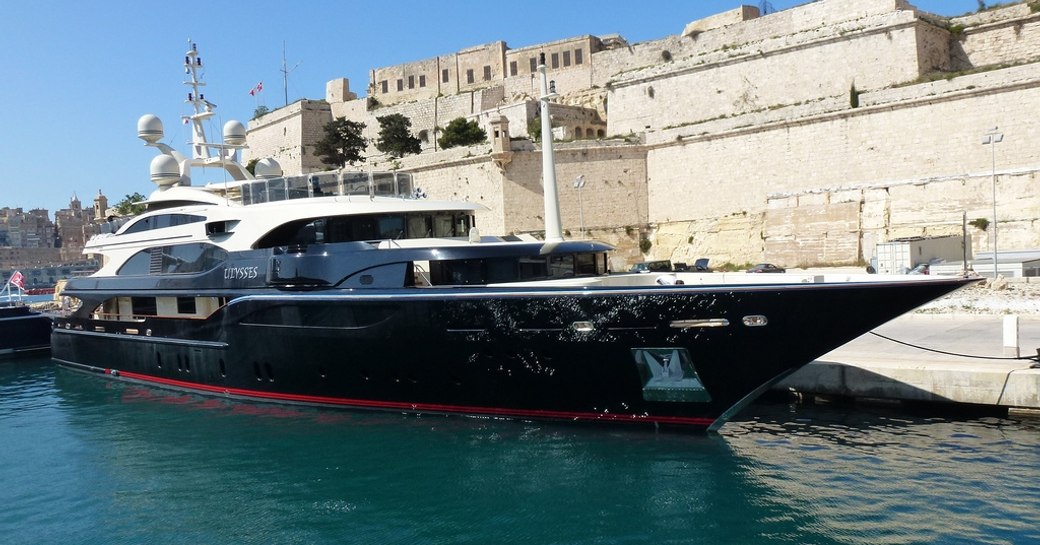 Charter yacht ULYSSES at anchor in the Mediterranean