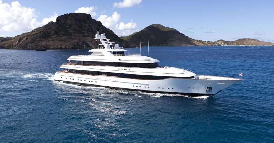 Luxury yacht 'Lady Britt' underway