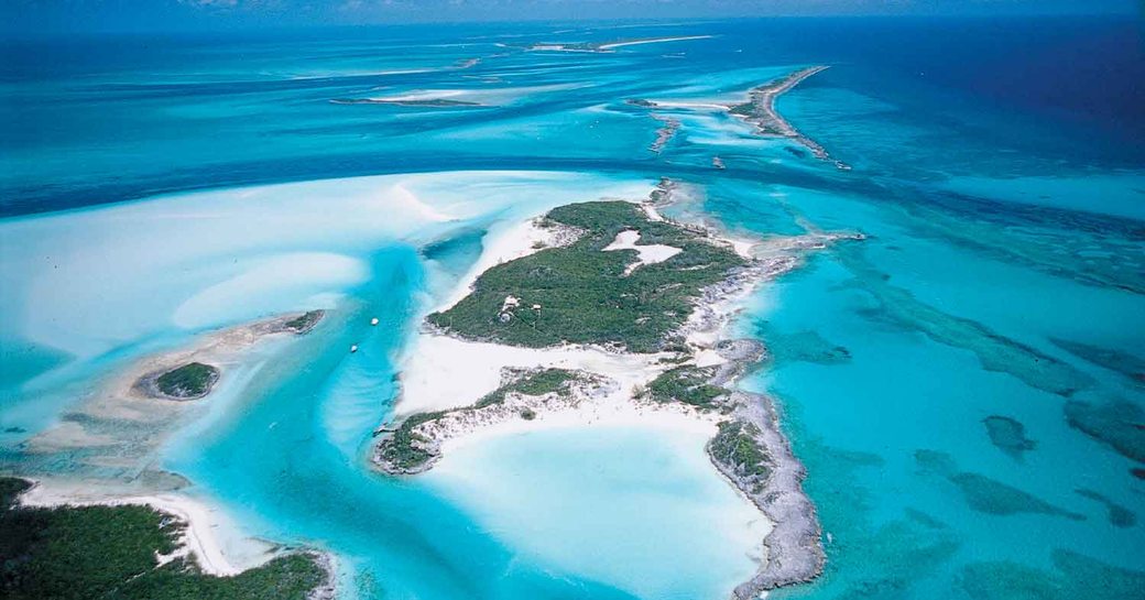 Aerial view of Stocking Island in the Bahamas