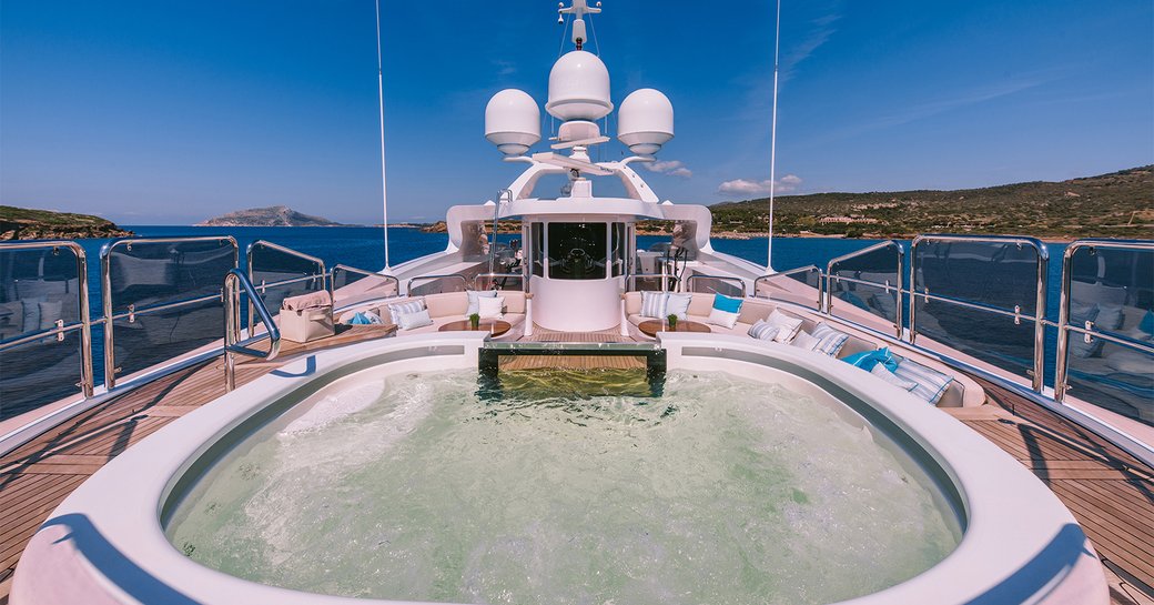 Deck Jacuzzi onboard charter yacht IDYLLIC