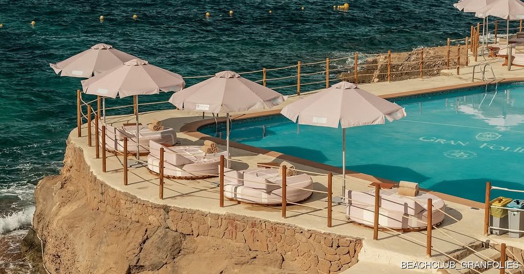 Gran Folies Beach Club Mallorca pool area aerial view