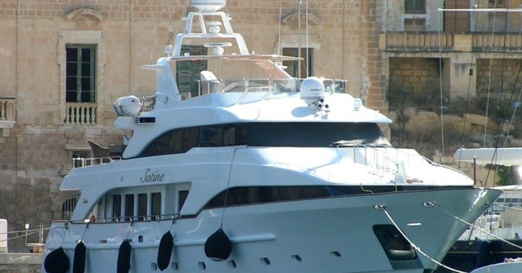 Charter yacht SATINE at anchor