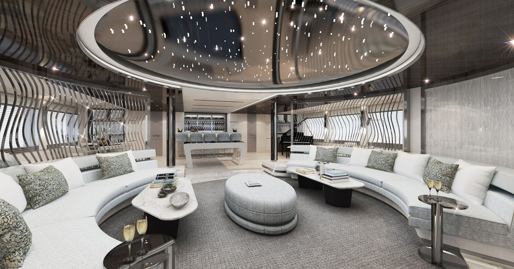 main salon on charter yacht tatiana