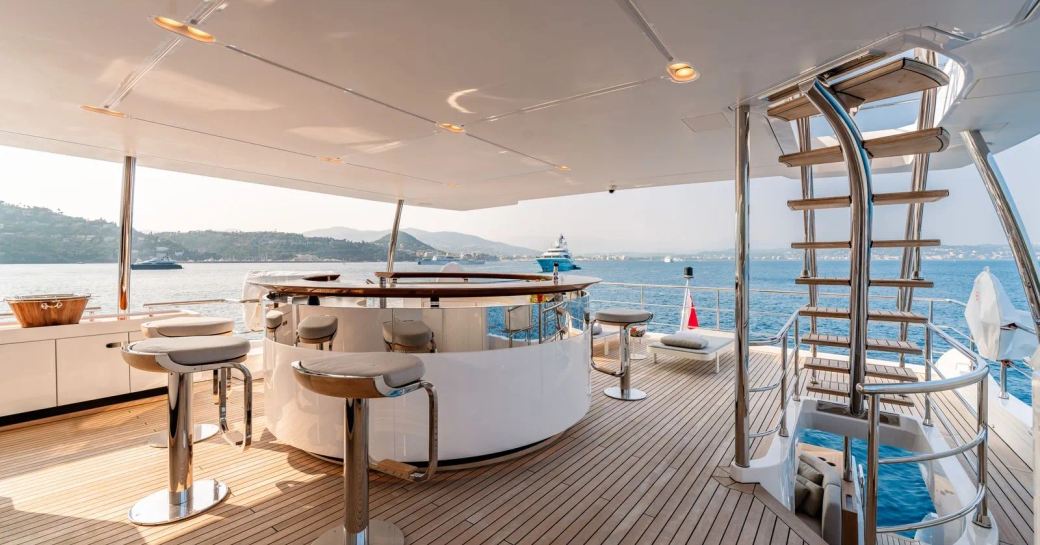 Deck Jacuzzi onboard charter yacht MIKOH