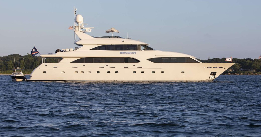 Superyacht INVISION profile shot at sea