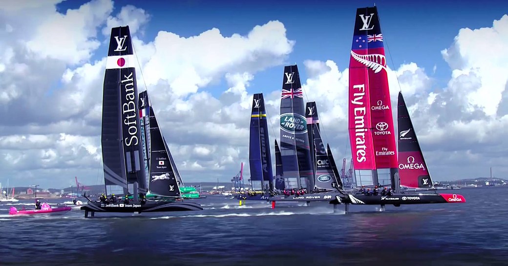 Sailors competing for the top spot in America's Cup world series in Oman