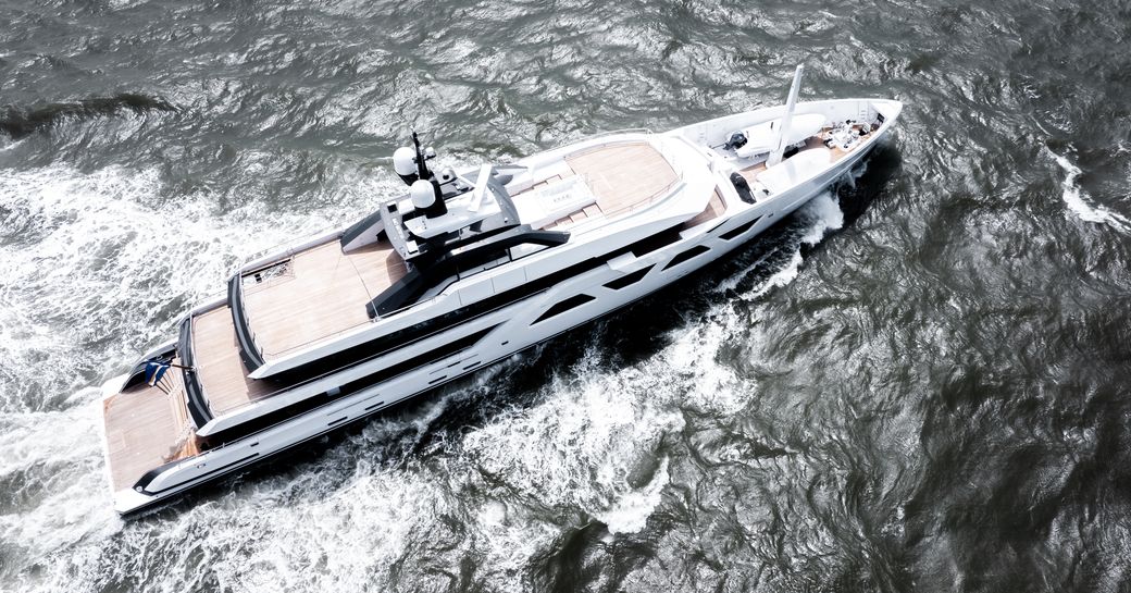 Aerial view of charter yacht MEMORIES