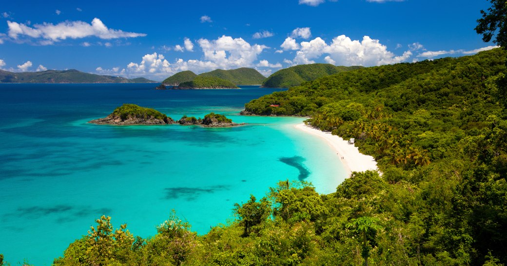 idyllic sandy beach in the usvi