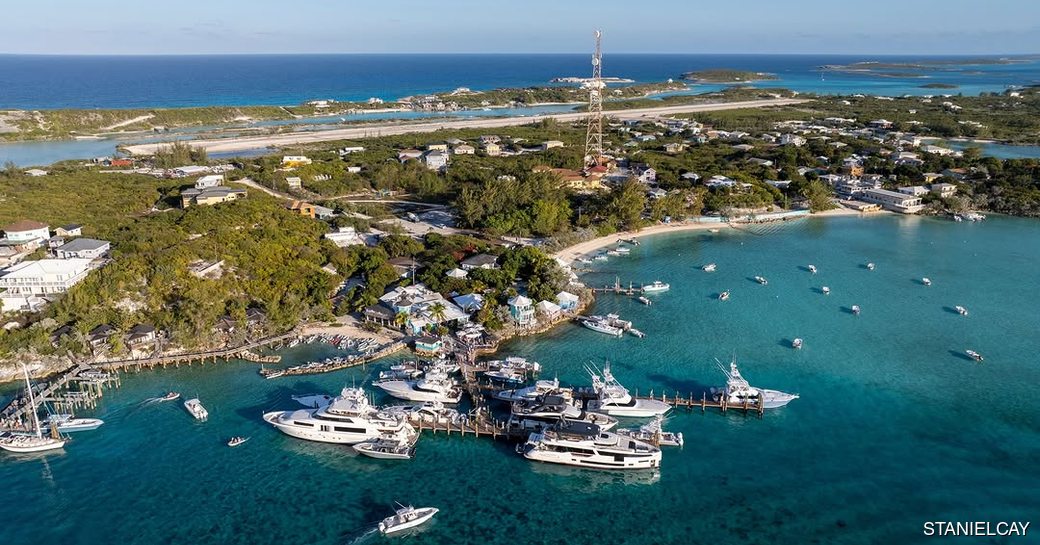 Staniel Cay Yacht Club aerial view