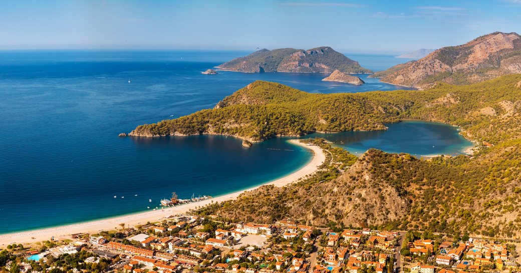 Elevated terrain along the Turkish coastline
