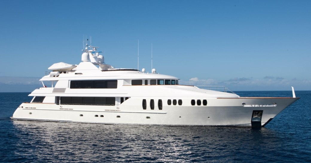 A profile shot of the superyacht 'Carpe Diem II'