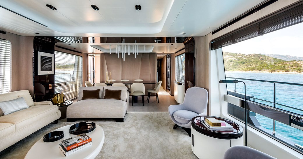 luxurious interior onboard luxury superyacht charter