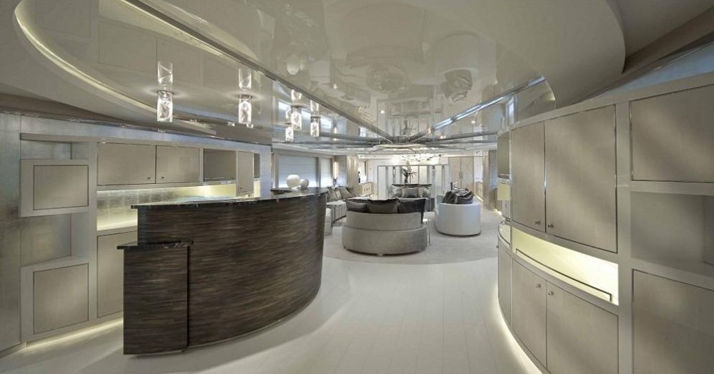 The main salon of superyacht Light Holic