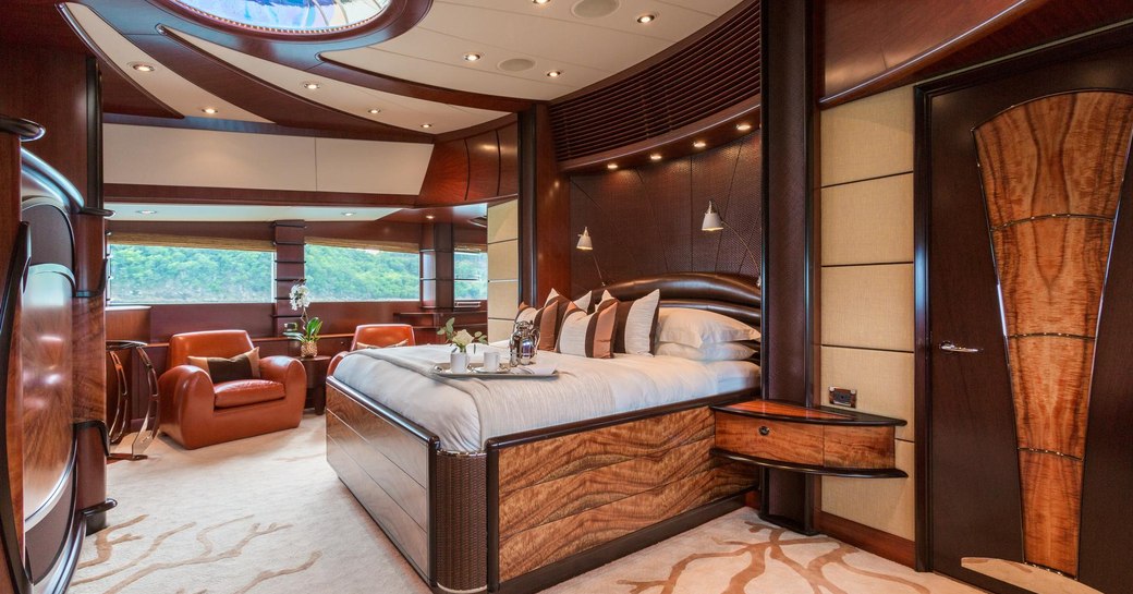 Main suite of luxury yacht USHER