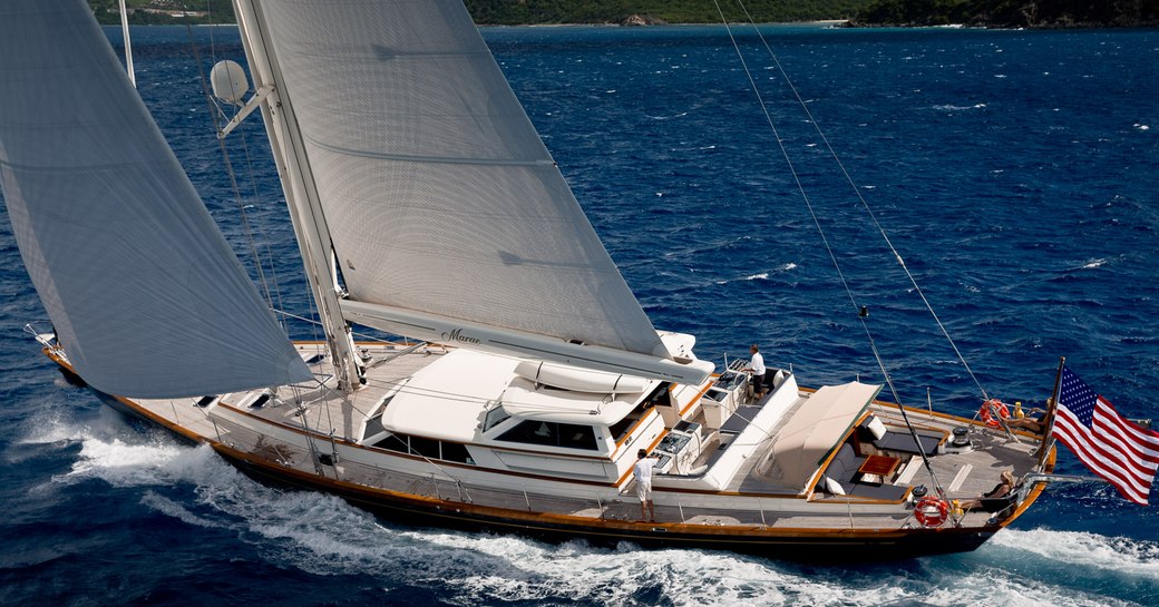 Running shot of sailing yacht MARAE