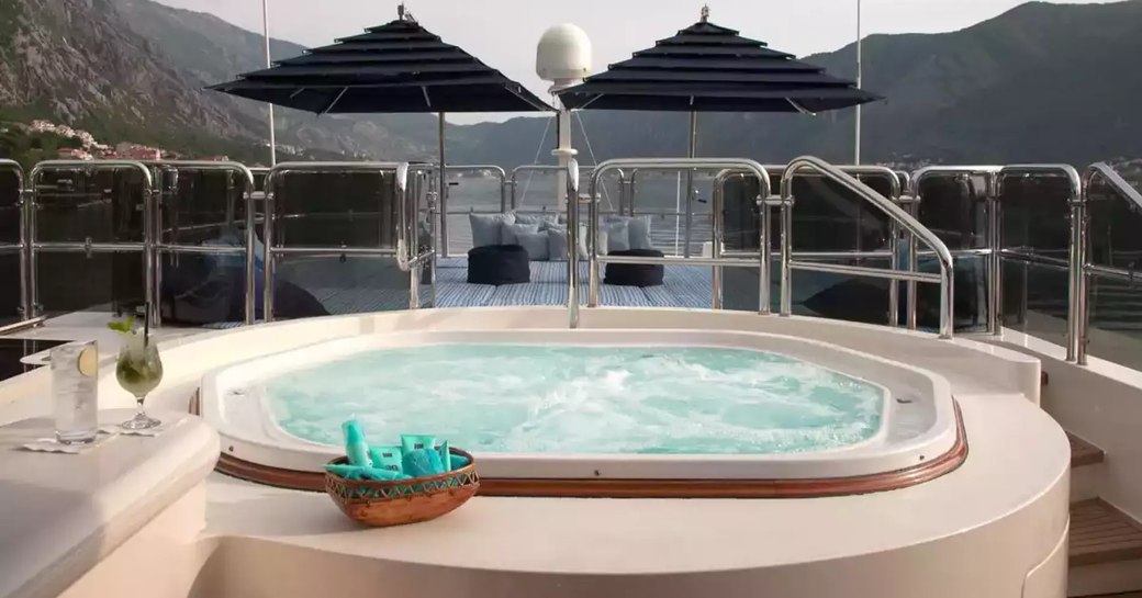 Deck Jacuzzi onboard charter yacht JO I 