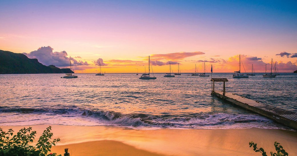 sunset from Jacks Bar on Princess Margaret beach in Bequia