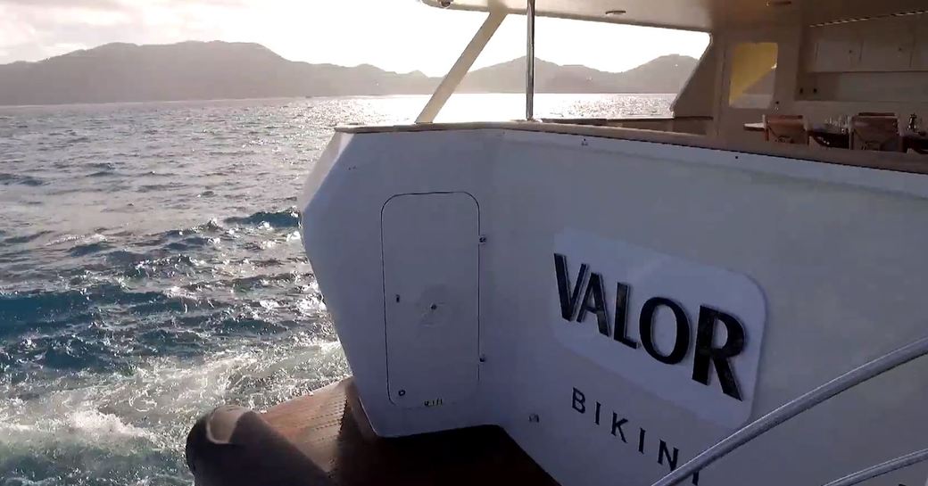 The aft deck of motor yacht VALOR