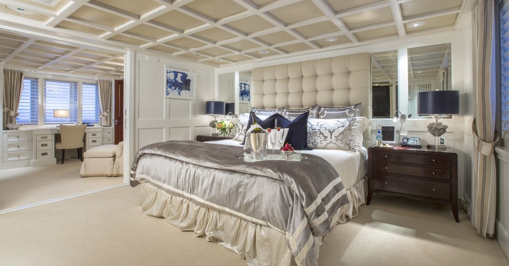 Master cabin on luxury yacht RHINO