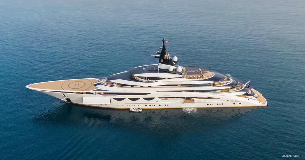 Superyacht AHPO cruising through the water