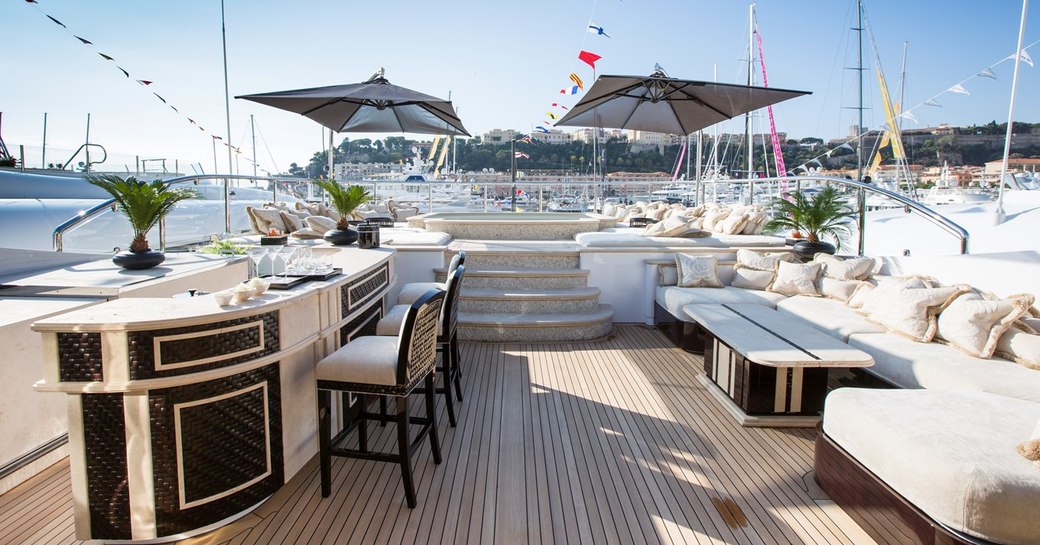 Sundeck on board charter yacht ILLUSION V