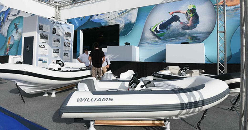 Tenders on display at the Dubai International Boat Show.