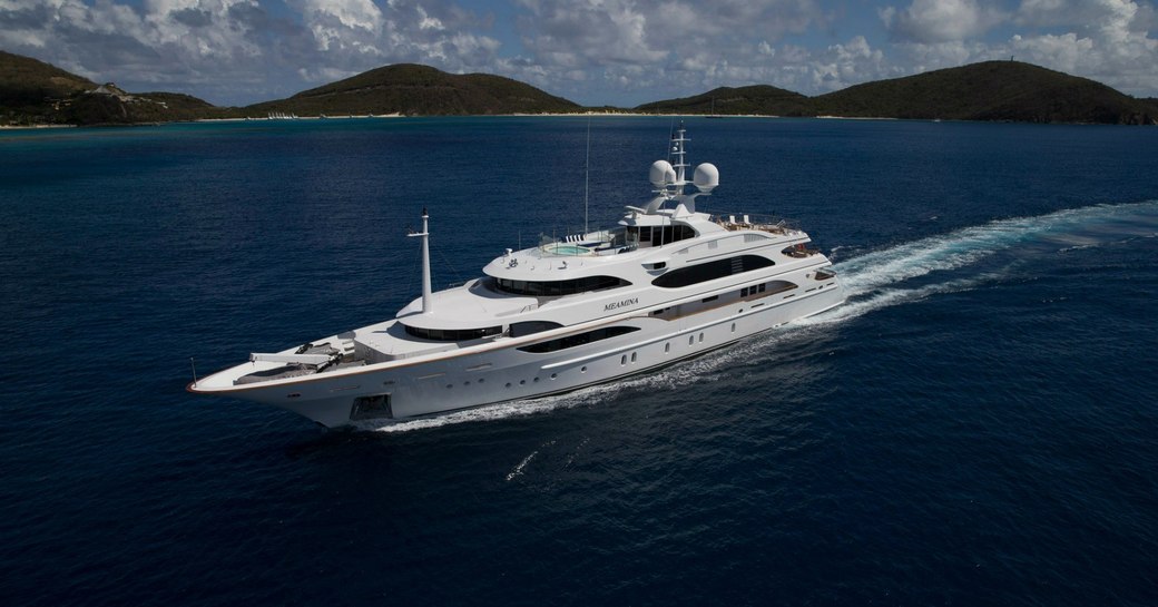 Luxury yacht MEAMINA underway