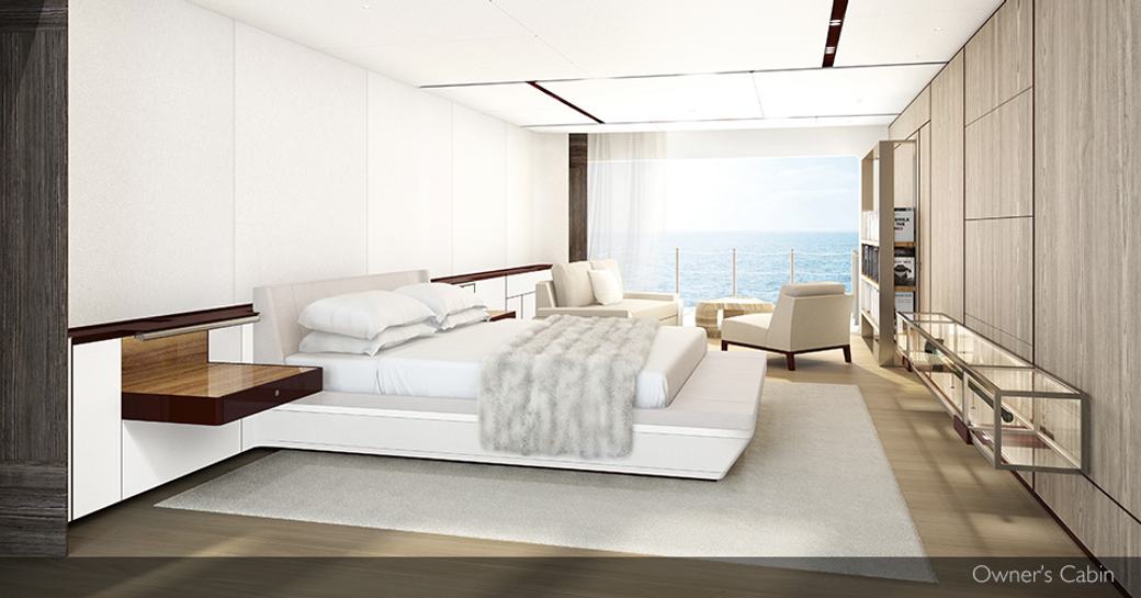 The owner's suite onboard motor yacht CLOUDBREAK