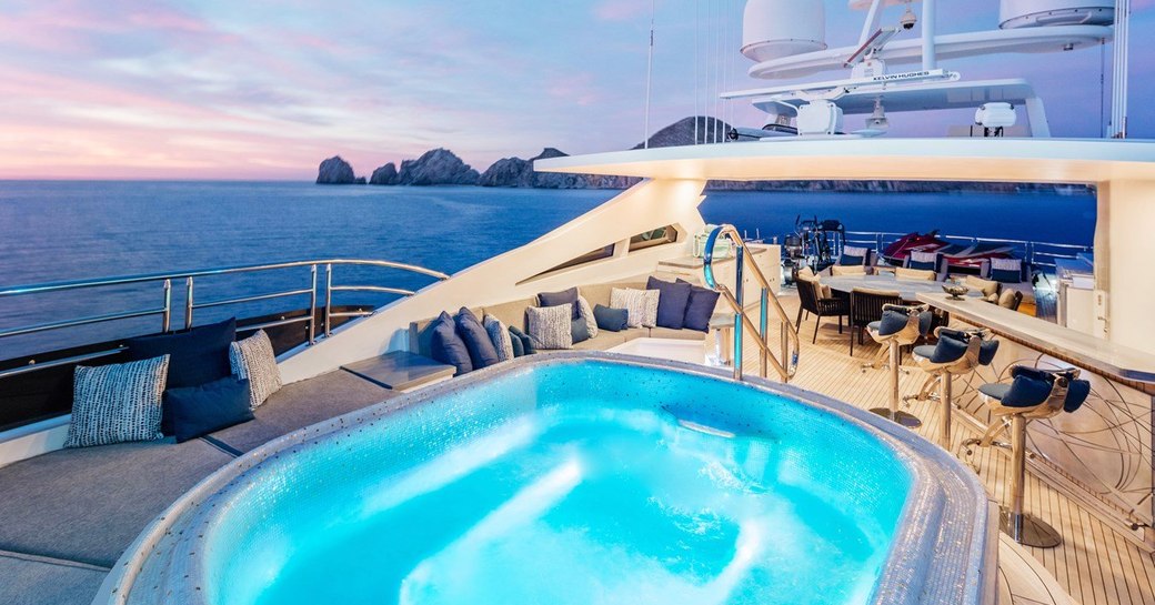 sundeck and jacuzzi on superyacht tsumat