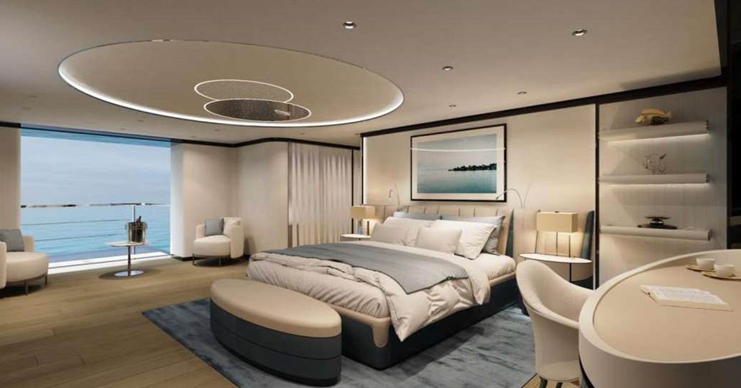 Overview of the master cabin onboard charter yacht FELICITA