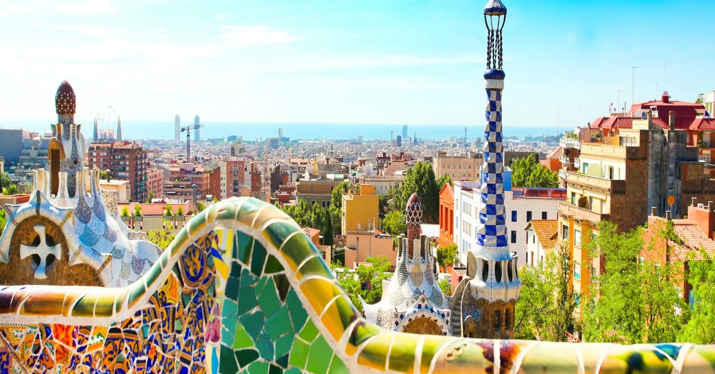 Barcelona colourful skyline