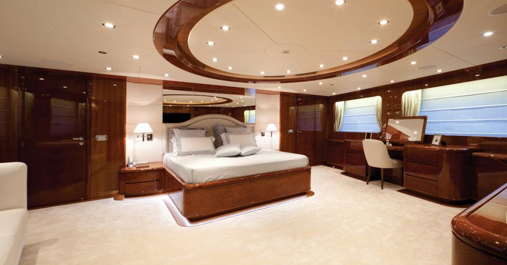 Owner's suite of superyacht Baron Trenck