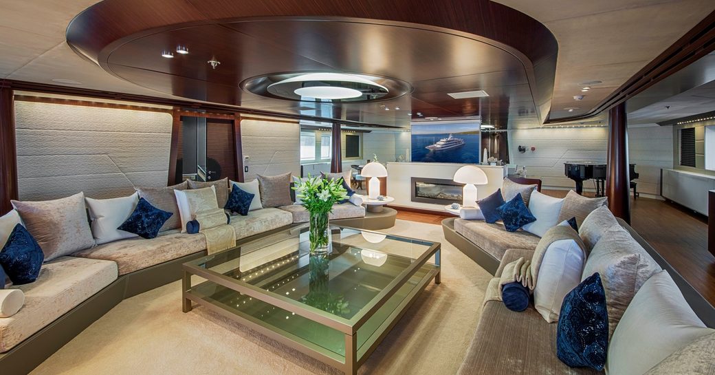 Charter yacht KATINA interior lounge area