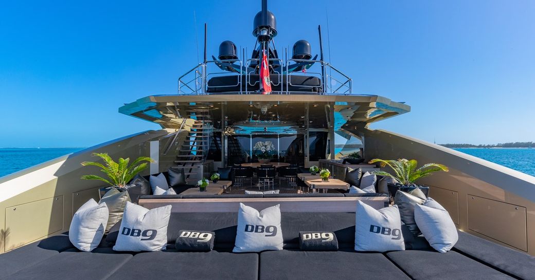 Sun pads onboard charter yacht DB9
