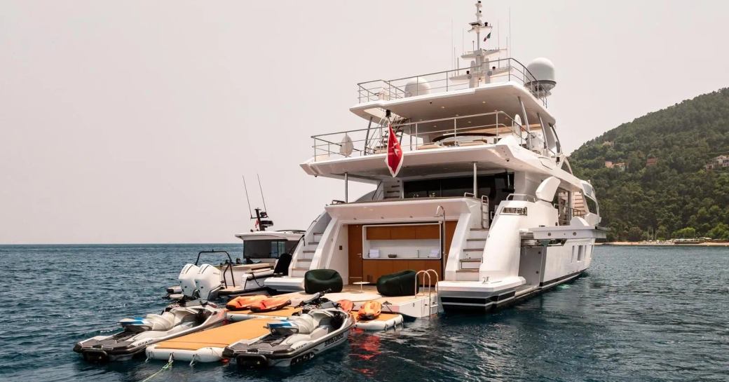 Watertoys deployed on standby with charter yacht MIKOH
