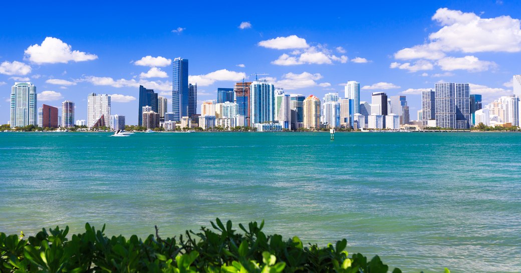 A distant view of the Miami skyline