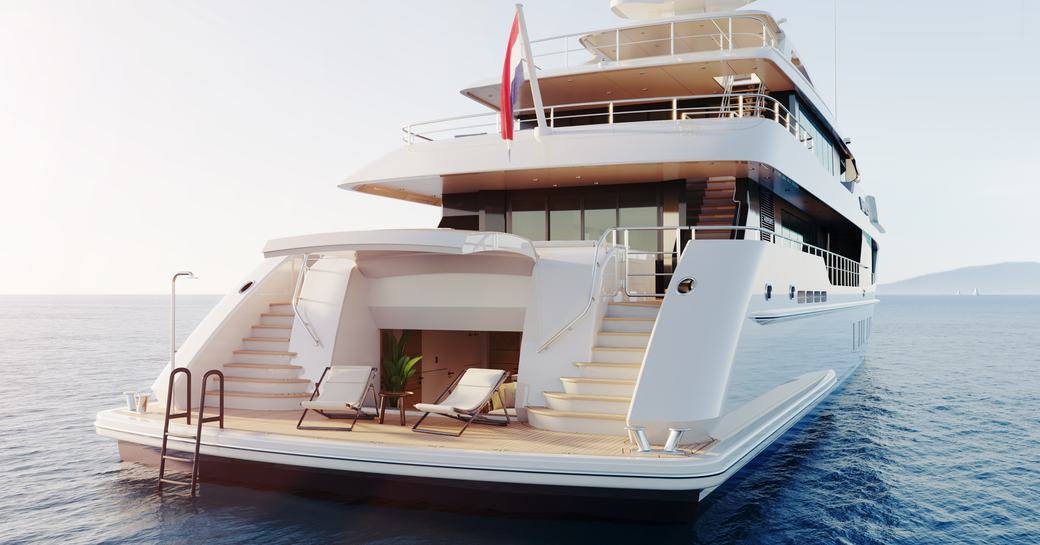 Beach club exterior onboard charter yacht SOLEMATES