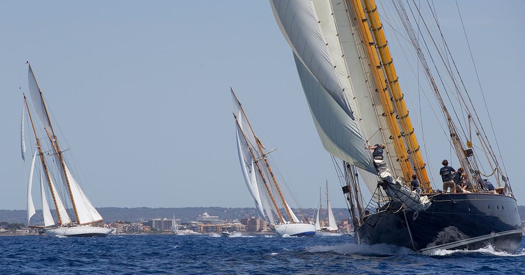 Sailing yachts competing at the Superyacht Cup Palma